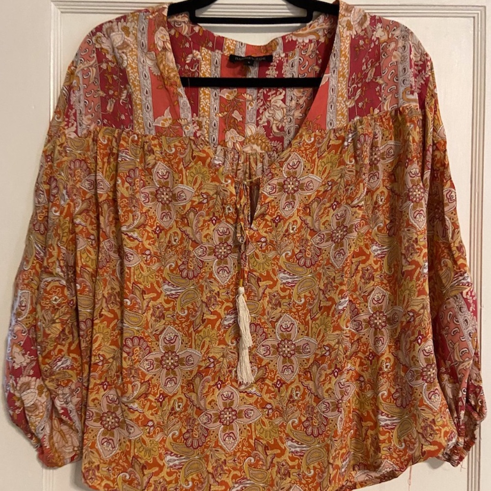Multi print silky blouse size S